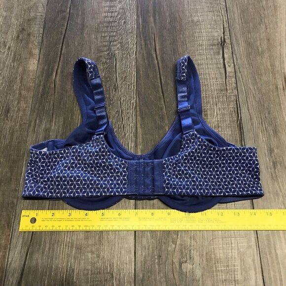 Avenue Body Womens Underwire Bra Blue Geometric Pattern Size 38C - Picture 6 of 9